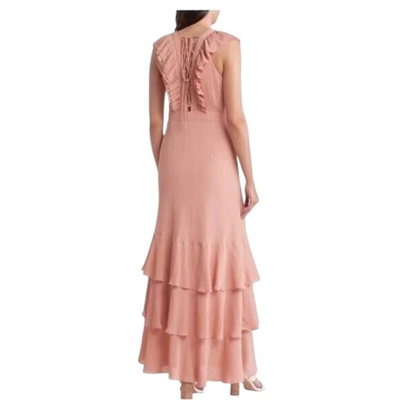 *NWOT Ted Baker London Ashleigh Ruffle-Trim Pink Maxi Gown -  Sz 6 - Picture 5 of 15